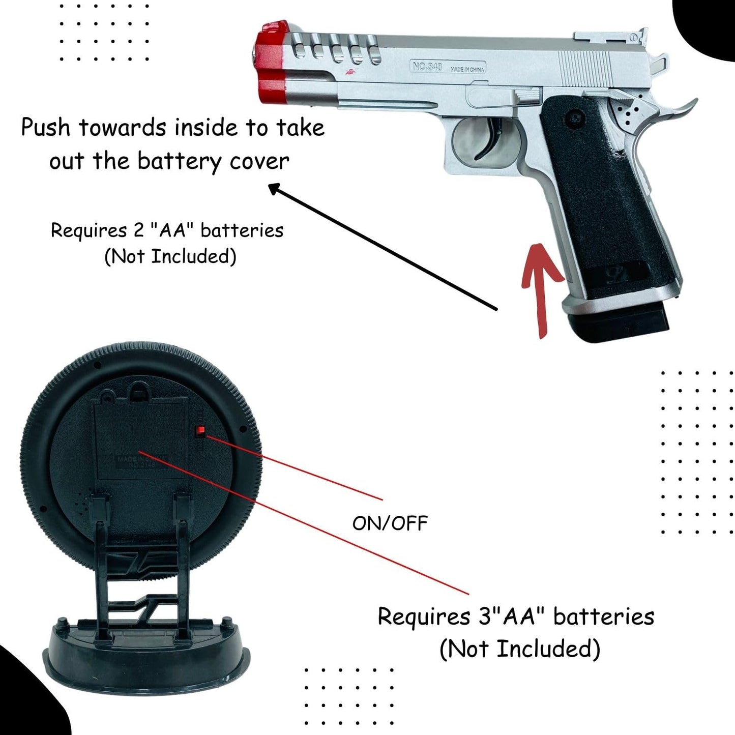 TOY KINGDOM Laser Target Gun Toy Shooting Game with Music and Lights